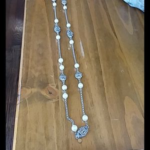 Long silver necklace
